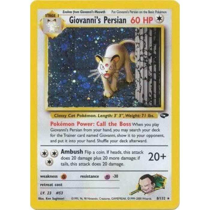 Pokemon Giovanni's Persian (008) UNL Damaged Holofoil