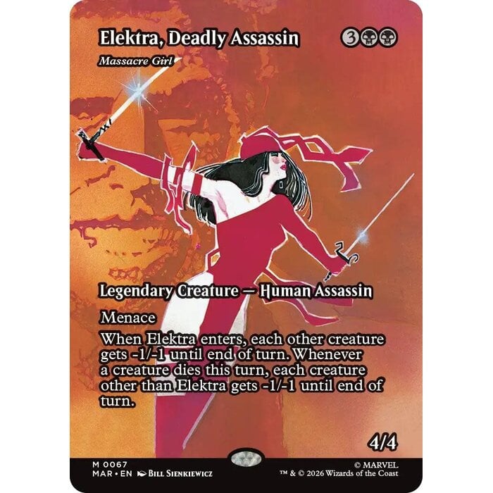 Magic: The Gathering Elektra, Deadly Assassin - Massacre Girl (Borderless) (067) Lightly Played Foil