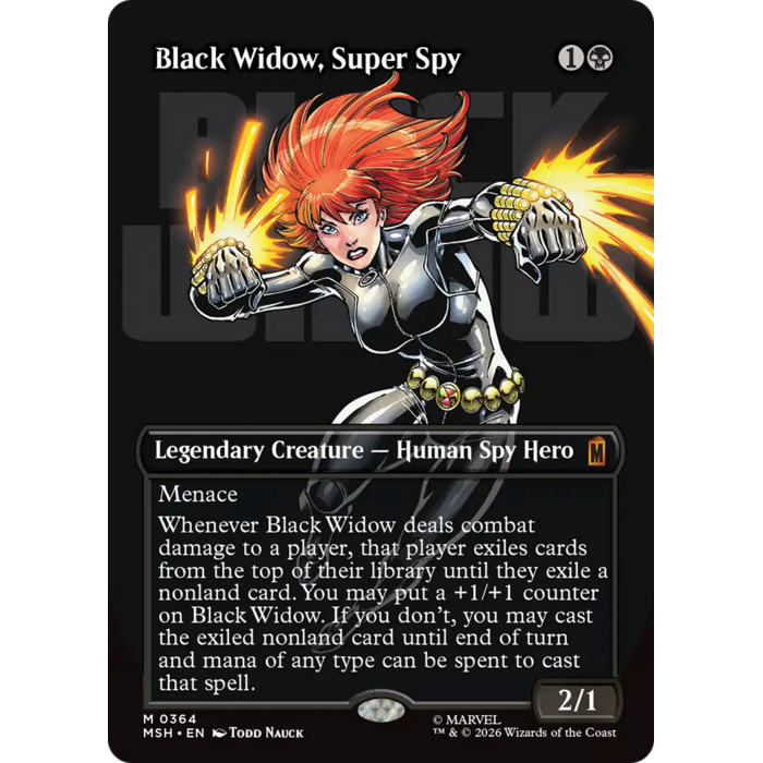 Magic: The Gathering Black Widow, Super Spy (Borderless) (364) Lightly Played