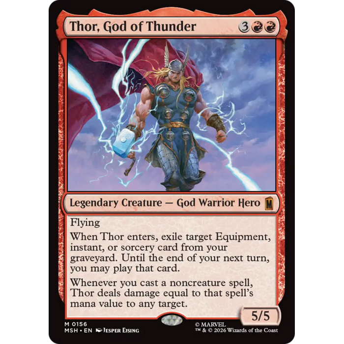 Magic: The Gathering Thor, God of Thunder (156) Lightly Played Foil