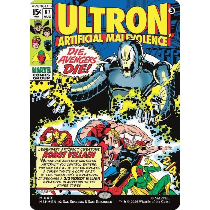 Magic: The Gathering Ultron, Artificial Malevolence (Borderless) (401) Near Mint Foil