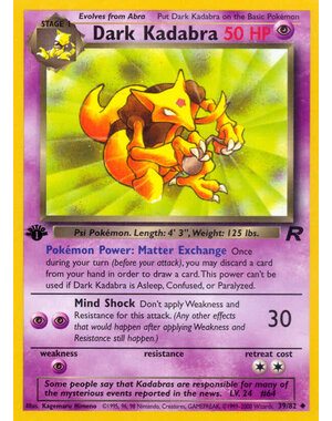 Pokemon Dark Kadabra (039) 1st Lightly Played