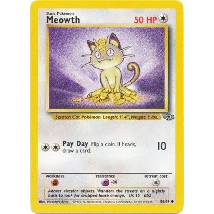 Pokemon Meowth (056) 1st Lightly Played
