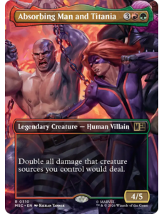 Magic: The Gathering Absorbing Man and Titania (Borderless) (510) Lightly Played