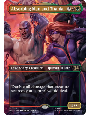 Magic: The Gathering Absorbing Man and Titania (Borderless) (510) Lightly Played
