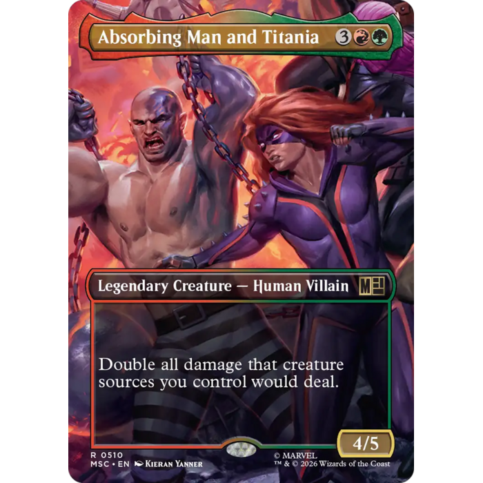 Magic: The Gathering Absorbing Man and Titania (Borderless) (510) Lightly Played