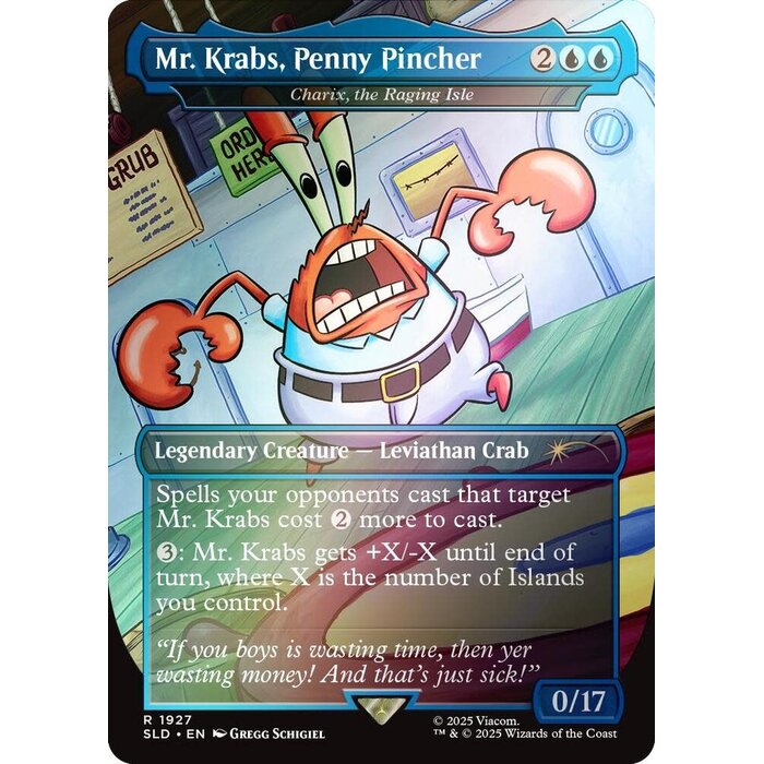 Magic: The Gathering Mr. Krabs, Penny Pincher - Charix, the Raging Isle (Rainbow Foil) (1927) Lightly Played Foil