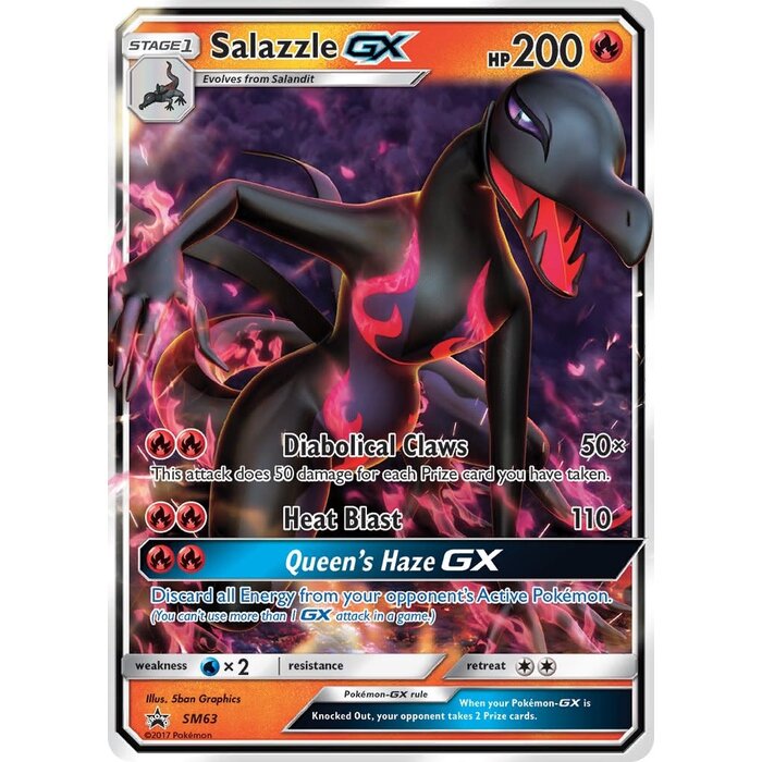 Pokemon Salazzle GX (SM63) Lightly Played Holofoil