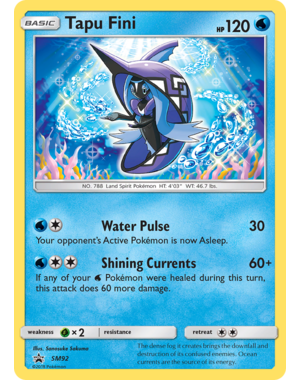 Pokemon Tapu Fini (SM92) Lightly Played Holofoil