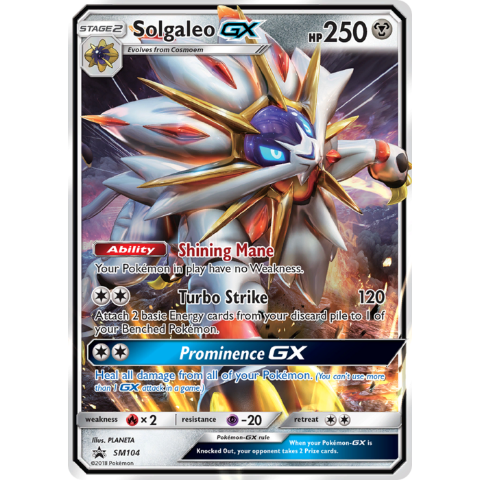 Pokemon Solgaleo GX (SM104) Damaged Holofoil
