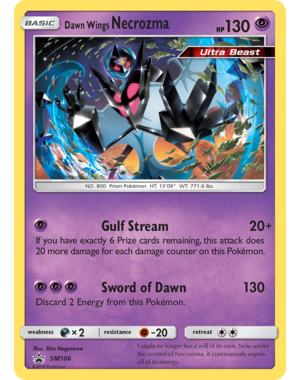 Pokemon Dawn Wings Necrozma (SM106) Lightly Played Holofoil