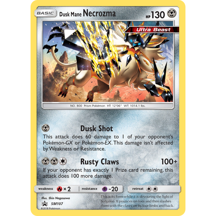 Pokemon Dusk Mane Necrozma (SM107) Lightly Played Holofoil