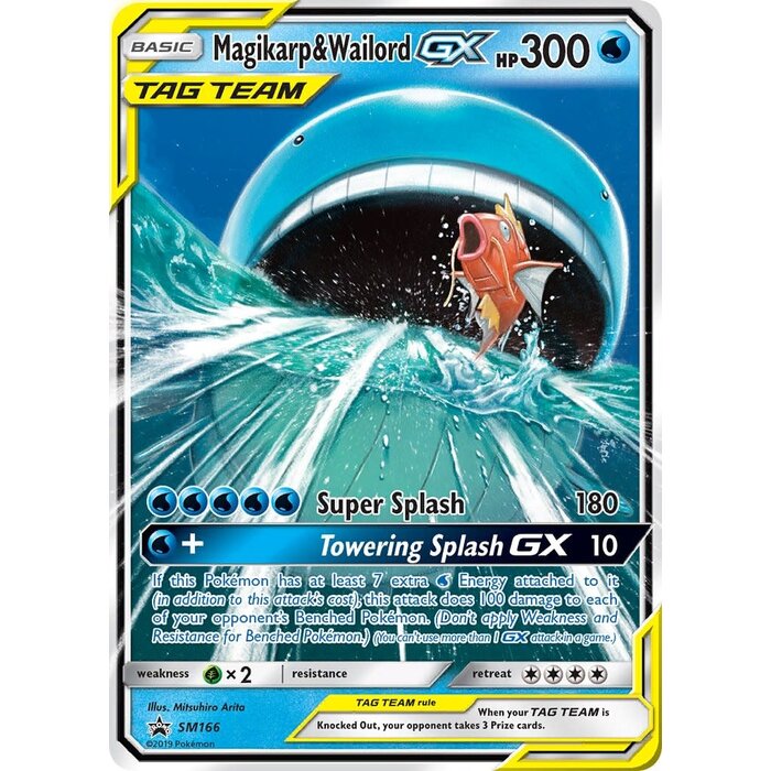 Pokemon Magikarp & Wailord GX (SM166) Lightly Played Holofoil