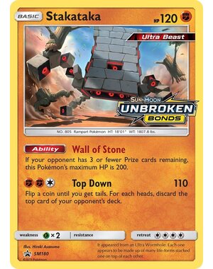 Pokemon Stakataka (Prerelease) (SM180) Damaged Holofoil