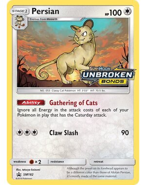 Pokemon Persian (Prerelease) (SM182) Lightly Played Holofoil