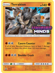 Pokemon Terrakion (Prerelease) (SM205) Lightly Played Holofoil