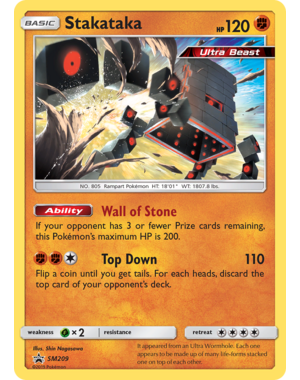 Pokemon Stakataka (SM209) Lightly Played Holofoil