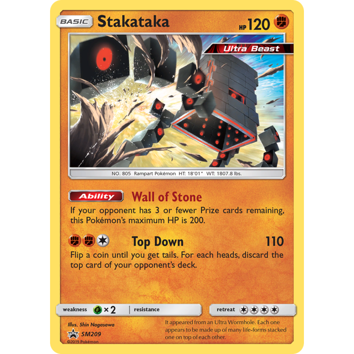 Pokemon Stakataka (SM209) Lightly Played Holofoil