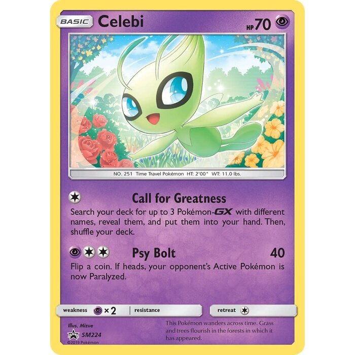 Pokemon Celebi (SM224) Lightly Played Holofoil