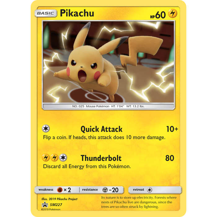 Pokemon Pikachu (SM227) Lightly Played Holofoil