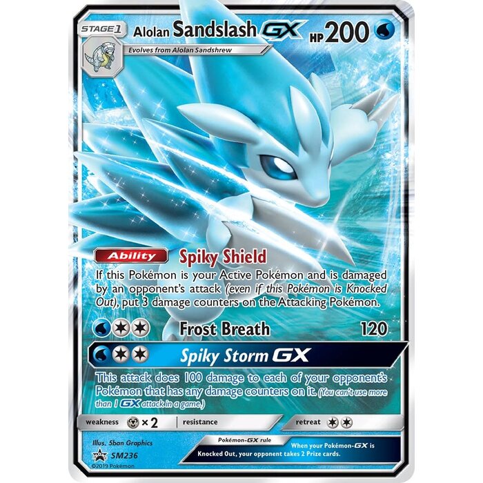 Pokemon Alolan Sandslash GX (SM236) Damaged Holofoil