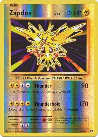Pokemon Zapdos (042) Lightly Played Reverse Holofoil - Kingslayer