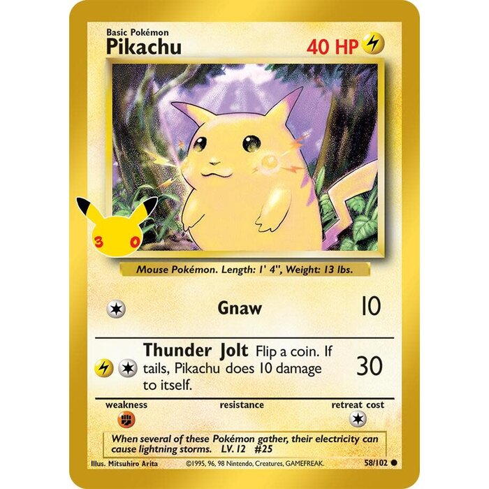Pokemon Pikachu (058) Near Mint Holofoil