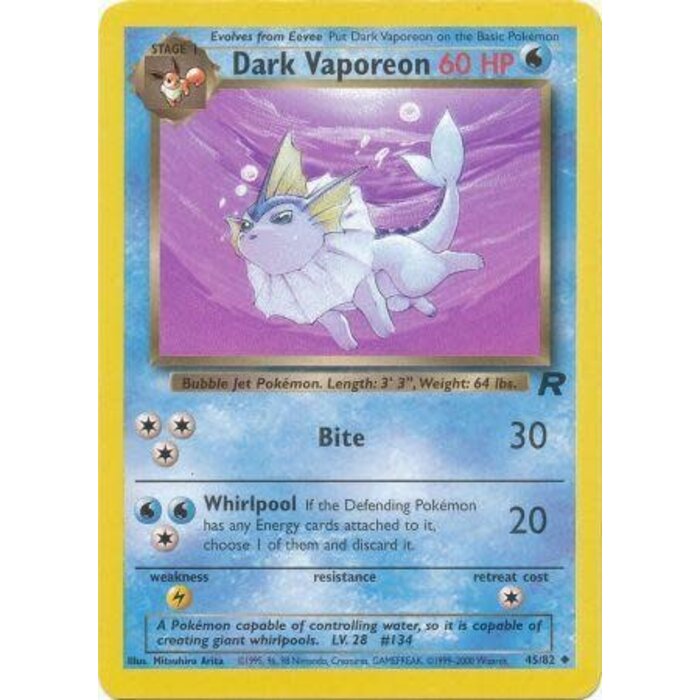 Pokemon Dark Vaporeon (045) UNL Lightly Played