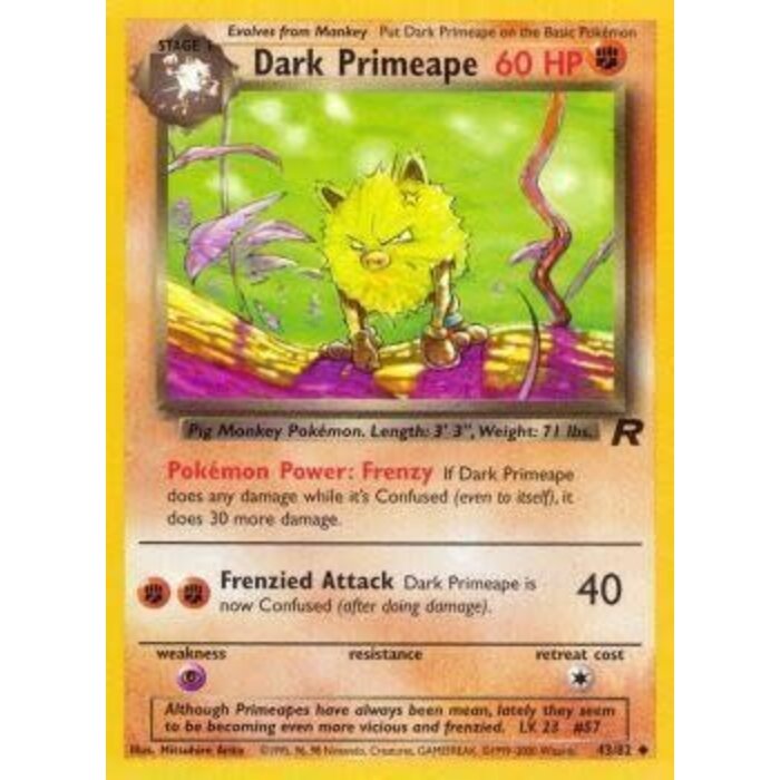 Pokemon Dark Primeape (043) UNL Lightly Played