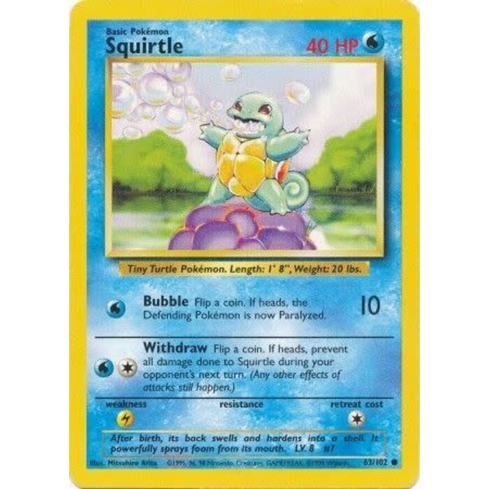 Pokemon Squirtle (063) Lightly Played
