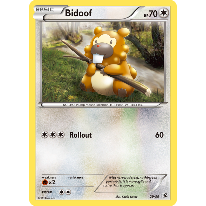 Pokemon Bidoof (029) Moderately Played