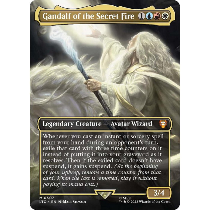 Magic: The Gathering Gandalf of the Secret Fire (Borderless) (507) Lightly Played Foil