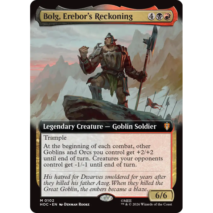 Magic: The Gathering Bolg, Erebor's Reckoning (Extended Art) (102) Near Mint