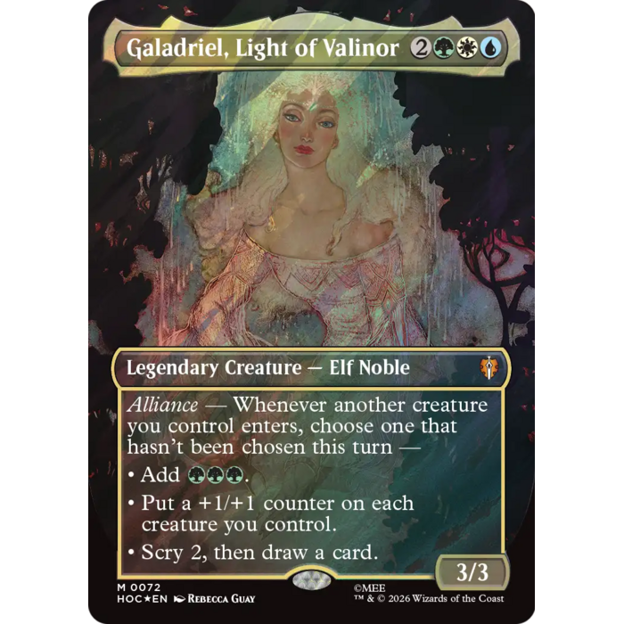 Magic: The Gathering Galadriel, Light of Valinor (Borderless) (Surge Foil) (072) Lightly Played Foil