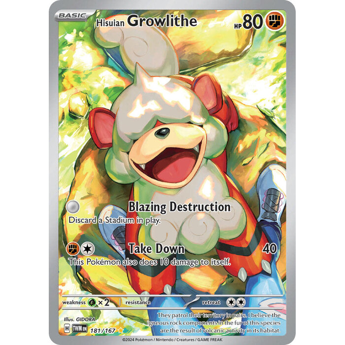 Pokemon Hisuian Growlithe (181) Near Mint Holofoil