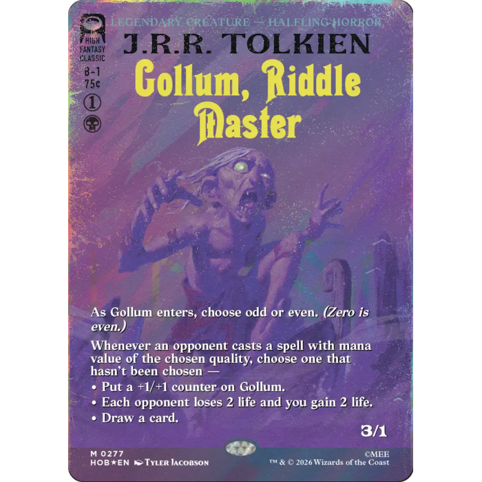 Magic: The Gathering Gollum, Riddle Master (Borderless) (Surge Foil) (277) Near Mint Foil