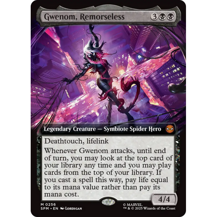 Magic: The Gathering Gwenom, Remorseless (Extended Art) (256) Lightly Played Foil