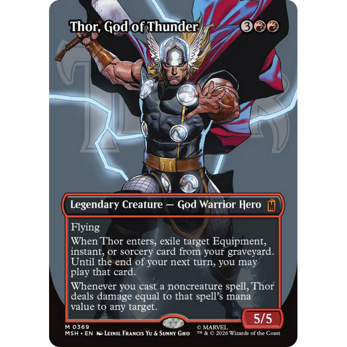 Magic: The Gathering Thor, God of Thunder (Borderless) (369) Lightly Played
