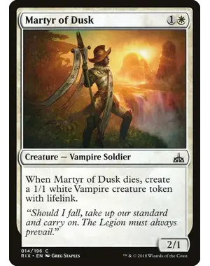 Magic: The Gathering Martyr of Dusk (14) Near Mint