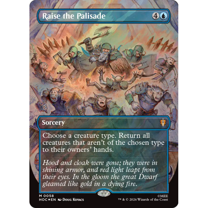 Magic: The Gathering Raise the Palisade (Borderless) (Surge Foil) (058) Near Mint Foil