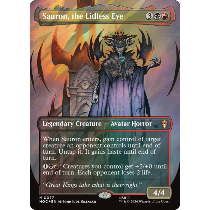Magic: The Gathering Sauron, the Lidless Eye (Borderless) (Surge Foil) (077) Near Mint Foil