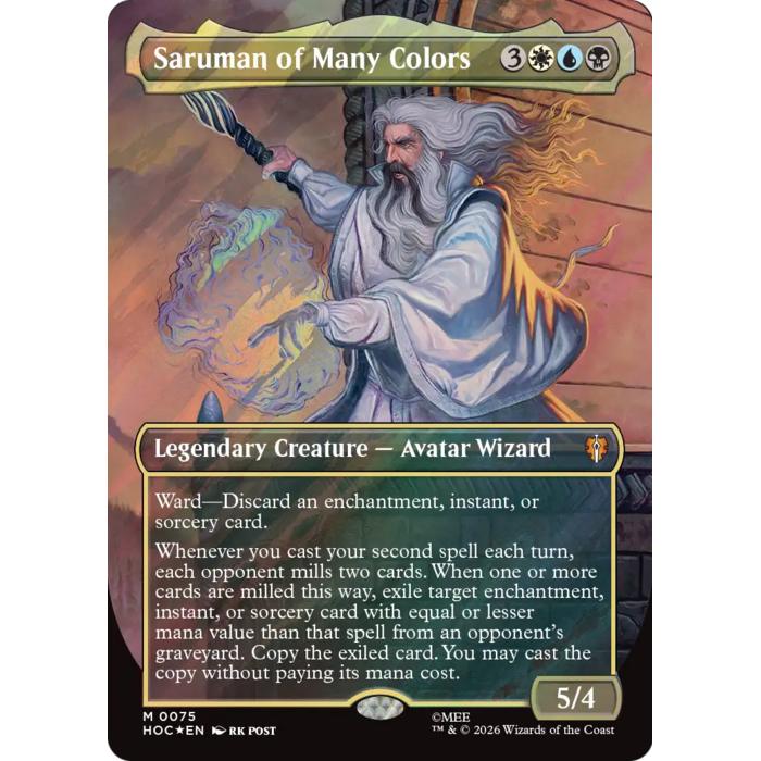 Magic: The Gathering Saruman of Many Colors (Borderless) (Surge Foil) (075) Near Mint Foil