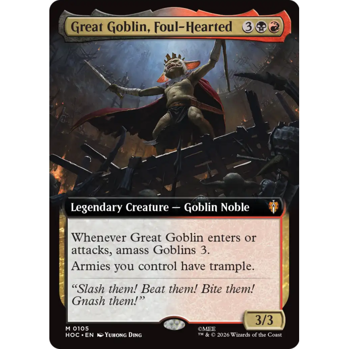 Magic: The Gathering Great Goblin, Foul-Hearted (Extended Art) (105) Near Mint