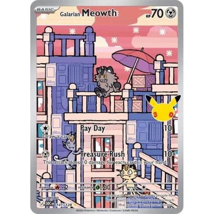 Pokemon Galarian Meowth (141) Lightly Played Holofoil