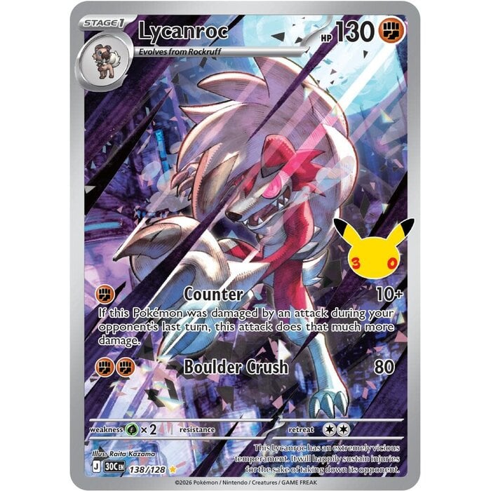 Pokemon Lycanroc (138) Lightly Played Holofoil