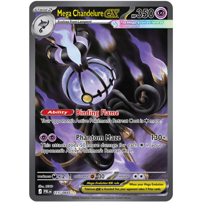Pokemon Mega Chandelure ex (115) Near Mint Holofoil