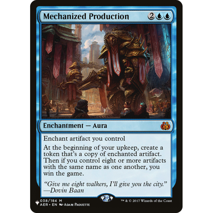 Magic: The Gathering Mechanized Production (038) Lightly Played