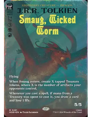 Magic: The Gathering Smaug, Wicked Worm (Borderless) (245) Near Mint Foil