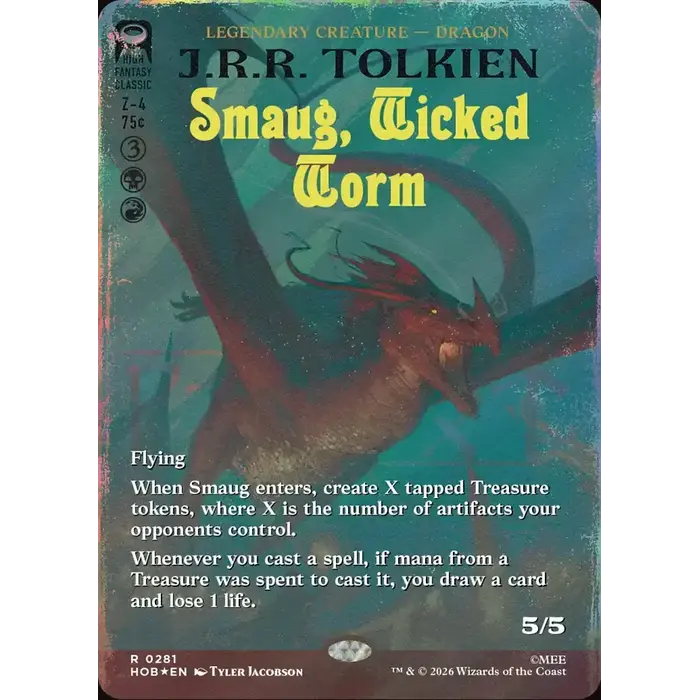 Magic: The Gathering Smaug, Wicked Worm (Borderless) (245) Near Mint Foil