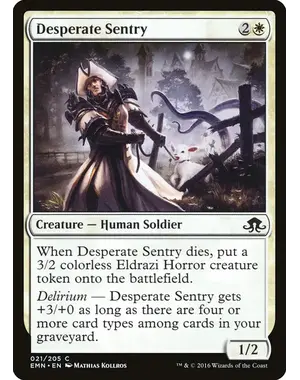 Magic: The Gathering Desperate Sentry (21) Near Mint